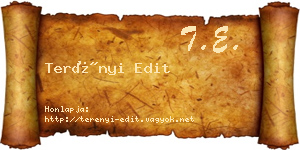 Terényi Edit névjegykártya
